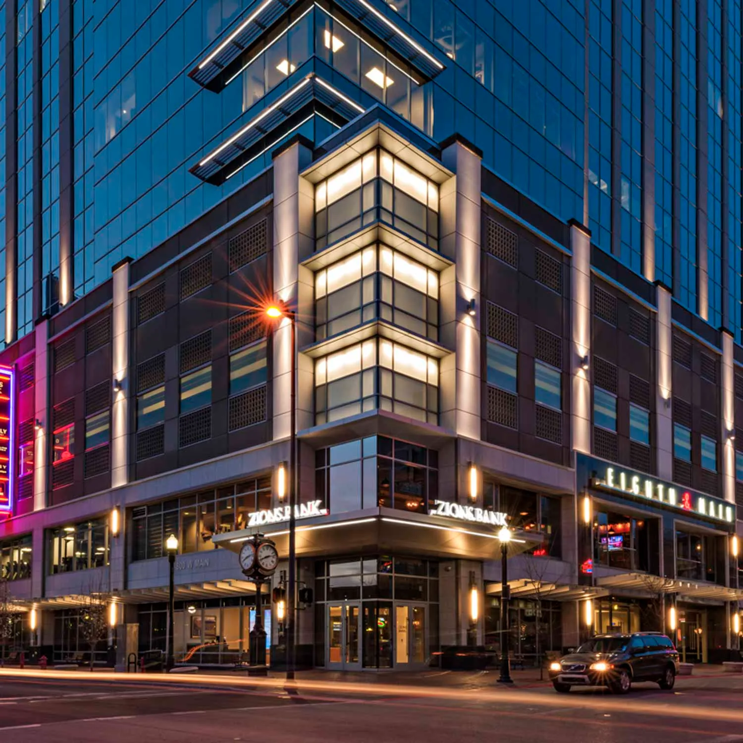Commercial design for this mid-rise tower, the Eighth & Main Building, in downtown Boise, Idaho